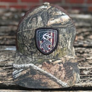 Non-Typical by Drake Americana Shield Patch Mesh Back Adjustable Camo Hat Cap T1